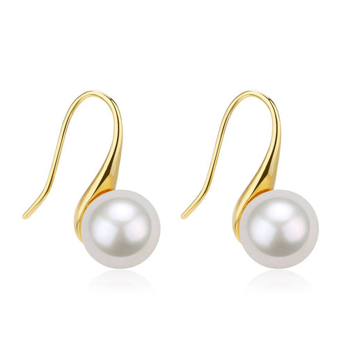 Freshwater White Pearl & Classic Hook Earrings - House Of Pearls
